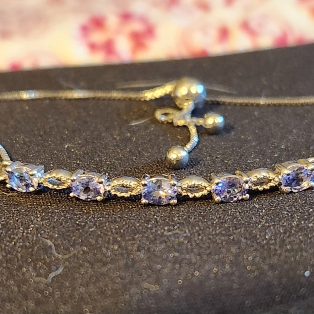 Petite Sterling Silver Tanzanite Bracelet